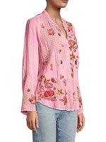 Dyllan Floral Embroidered Blouse