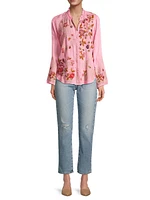 Dyllan Floral Embroidered Blouse