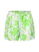 Palm Textured Satin Pull-On Shorts