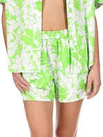 Palm Textured Satin Pull-On Shorts