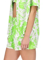 Palm Textured Satin Pull-On Shorts