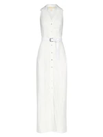 Belted Linen Maxi Dress