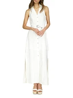 Belted Linen Maxi Dress