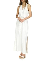 Belted Linen Maxi Dress