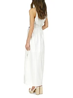 Belted Linen Maxi Dress