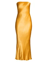 Moon Dance Satin Strapless Maxi Dress