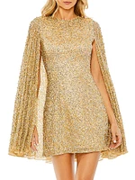 Sequined Cape Minidress