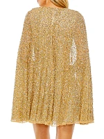 Sequined Cape Minidress