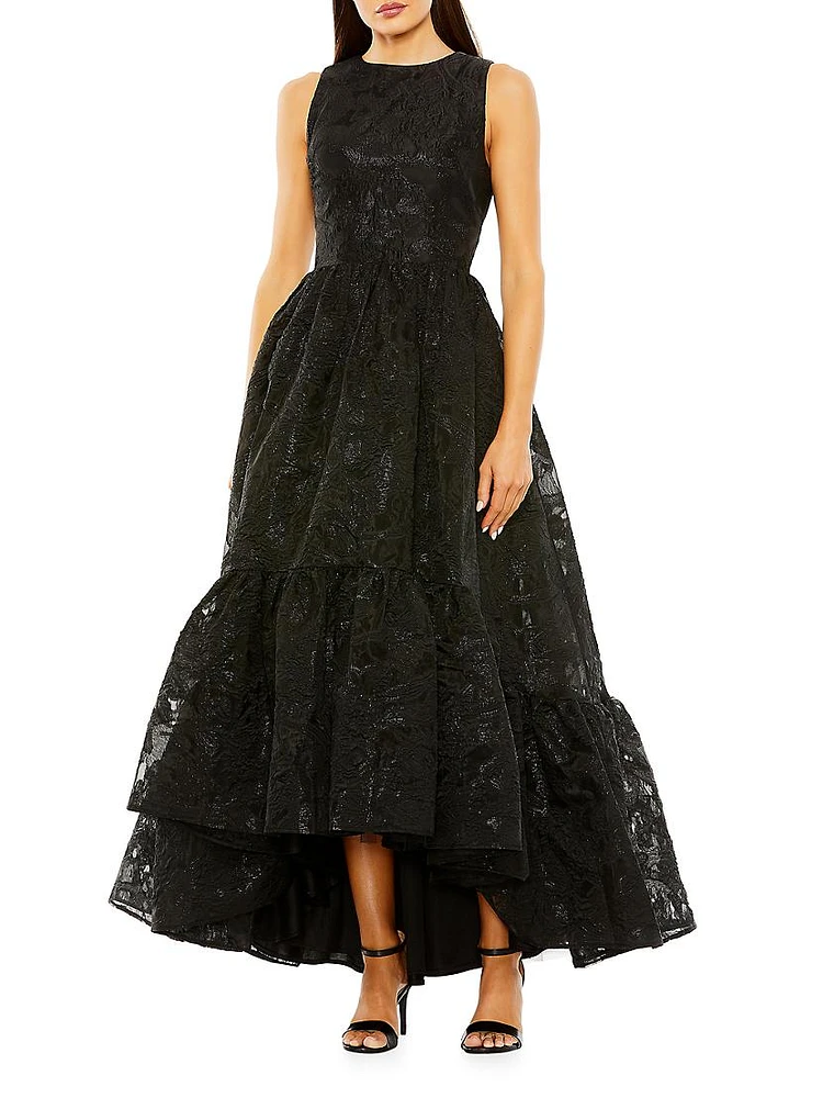 Brocade High-Low Gown