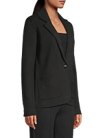 Cotton-Blend Knit Blazer