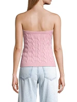 Cotton Cable-Knit Strapless Top