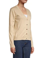 Cotton-Cashmere Frayed Cardigan