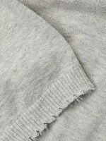 Cotton-Cashmere Frayed Boxy T-Shirt