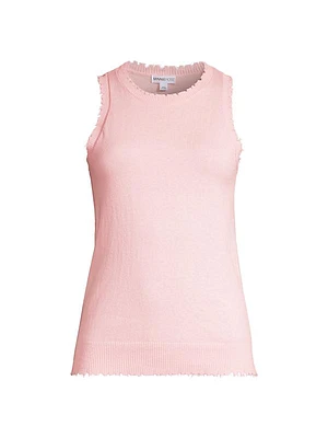 Cotton-Cashmere Frayed Tank