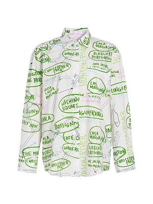 Bonsignour Text Bubble Button-Up Shirt