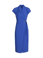 Draped Wrap Midi-Dress