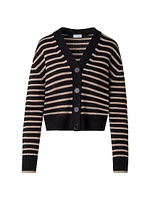 Stripe Wool-Cashmere Cardigan