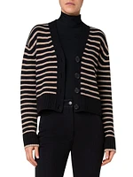 Stripe Wool-Cashmere Cardigan