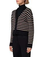 Stripe Wool-Cashmere Cardigan