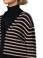 Stripe Wool-Cashmere Cardigan