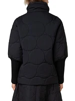 Boxy Mix Media Dot Quilt Jacket