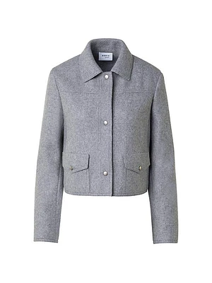 Felted Wool-Blend Short Jacket
