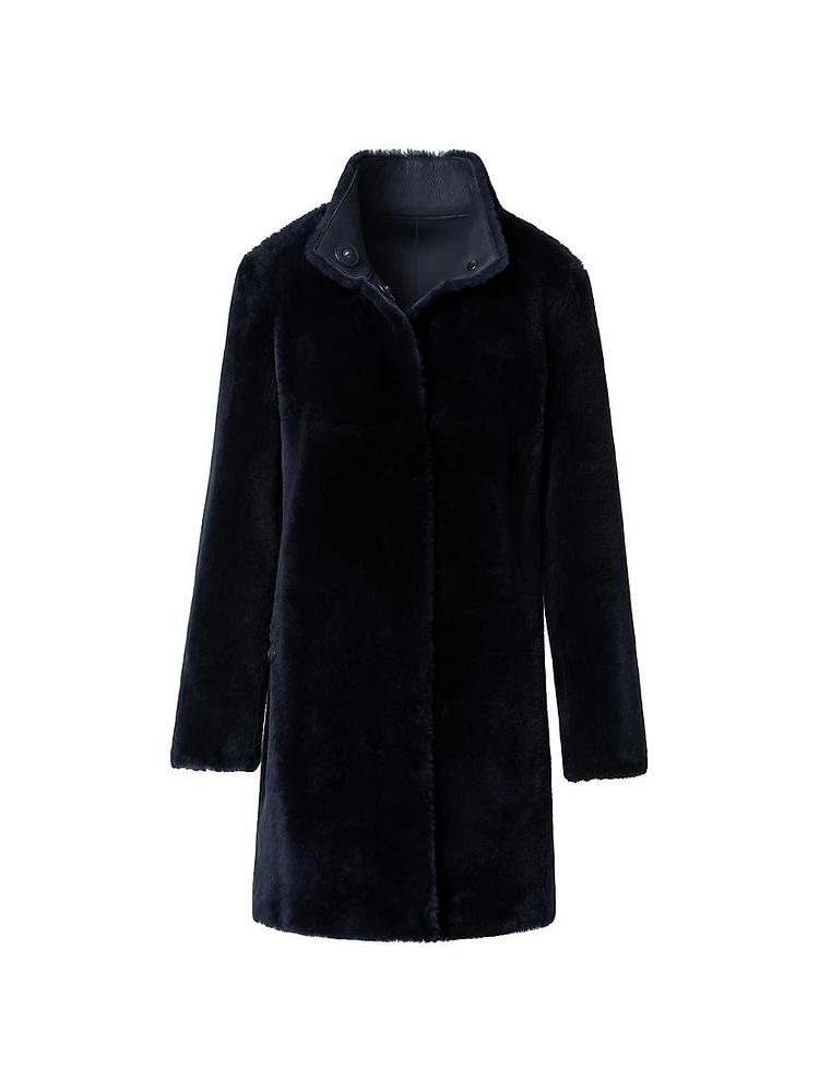 Shearling Knee-Length Coat