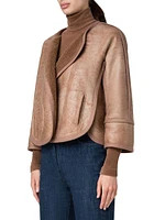 Shearling A-Line Short Jacket