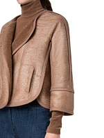 Shearling A-Line Short Jacket