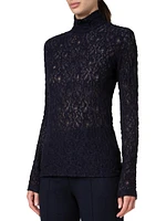 Cotton-Blend Lace Long-Sleeve Blouse