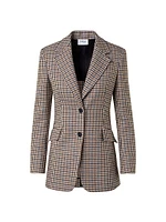 Houndstooth Wool Boyfriend Blazer