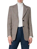 Houndstooth Wool Boyfriend Blazer