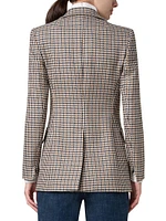 Houndstooth Wool Boyfriend Blazer