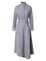 Wool Asymmetric Midi-Dress