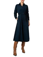 Cotton-Blend Corduroy Midi-Shirtdress