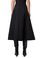 Techno-Dot Quilted Midi-Skirt