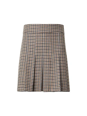 Houndstooth Wool Miniskirt