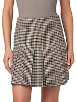 Houndstooth Wool Miniskirt