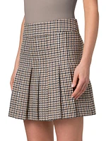 Houndstooth Wool Miniskirt