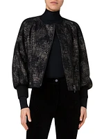 Jacquard Denim Bomber Jacket