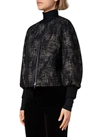 Jacquard Denim Bomber Jacket