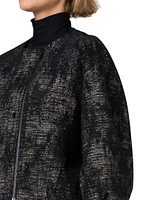 Jacquard Denim Bomber Jacket