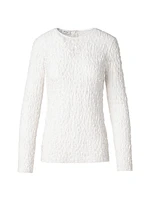 Textured Cloqué Long-Sleeve Top