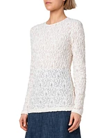 Textured Cloqué Long-Sleeve Top