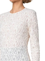 Textured Cloqué Long-Sleeve Top