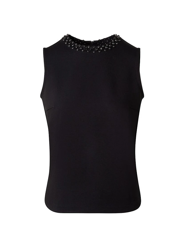 Crystal-Embellished Sleeveless Top