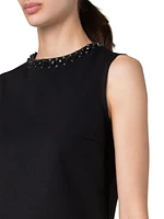 Crystal-Embellished Sleeveless Top