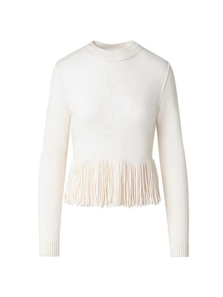 Fringed Wool-Cashmere Sweater