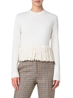 Fringed Wool-Cashmere Sweater