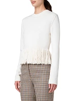 Fringed Wool-Cashmere Sweater